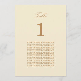 Guest Namn Cream Beige Bord Card