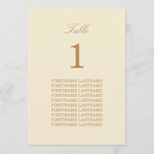 Guest Namn Cream Beige Bord Card