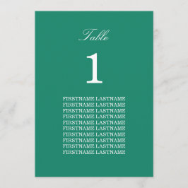 Guest Namn Emerald Grönt Bord Card