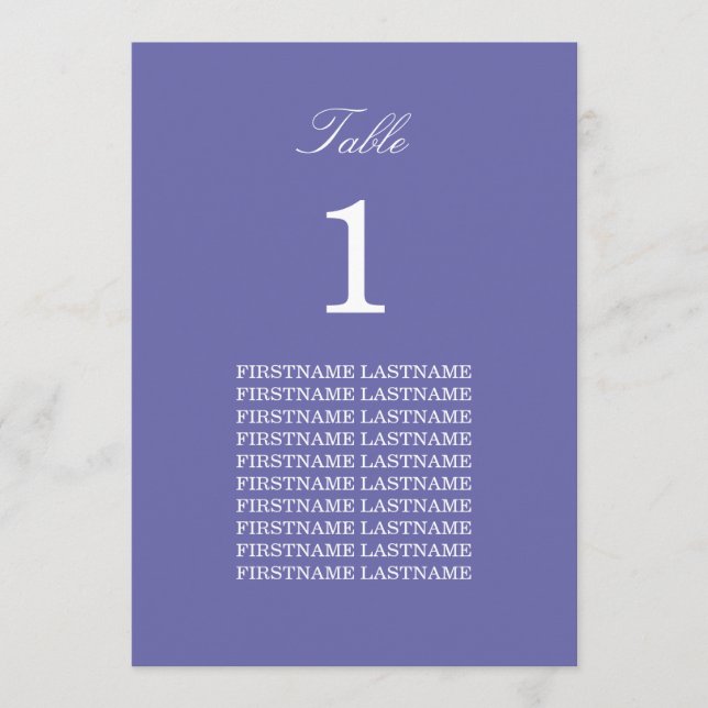 Guest Namn Lavender Bord Card (Framsida)