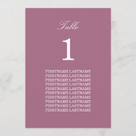Guest Namn Mauve Bord Card