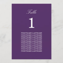 Guest Namn Mörk Lila Bord Card