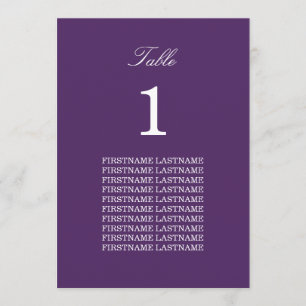 Guest Namn Mörk Lila Bord Card
