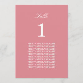 Guest Namn  Rosa Bord Card