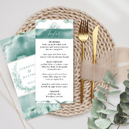 Guest Namn, Silver Sage Watercolor Bröllop Meny