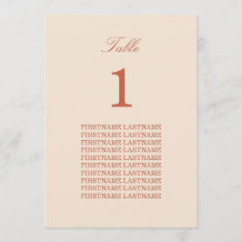 Guest Namn Terracotta Script Bord Card
