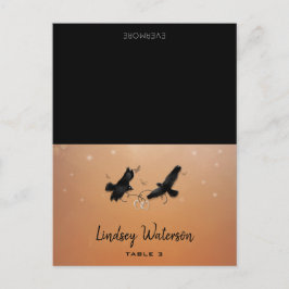 Guest Namn tryckt Bord Card Ravens Halloween Vykort