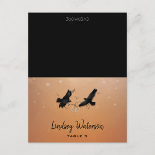Guest Namn tryckt Bord Card Ravens Halloween Vykort