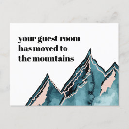 Guest Room Flyttat Rustic Mountains Ny adress Meddelande Vykort
