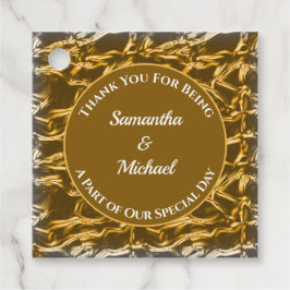 Guest Tack Silver Crinkled Metall Bröllop Gåvor Etiketter