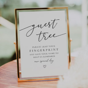 Guest Träd Fingerprint GuestBook-tecken Poster