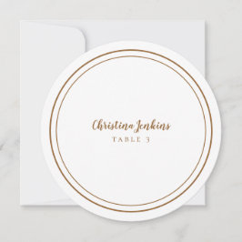 Guest White Brown Place-kort för Bröllop Anpassnin