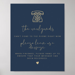 Guestbokssignatur för CAITLIN Navy & Guld Poster