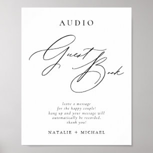 Guestbokssignatur för Calligraphy Bröllop Audio Poster