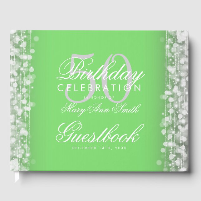 Guestbook 50:e Födelsedagsfesten Sage & Silver Gästböcker (Framsida)