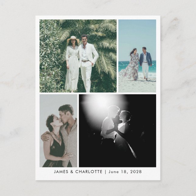 Guestbook Anpassningsbar 4-fotomall för vykort för (Framsida)