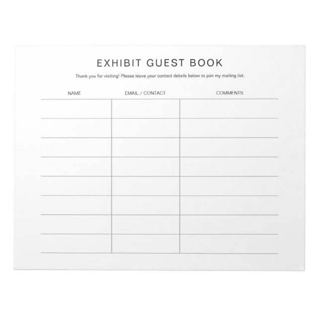 Guestbook-Anteckningsblock för bildskärmspresentat Anteckningsblock (Framsida)