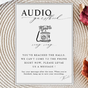 Guestbook-Audio för telefonnummer till Calligraphy Poster