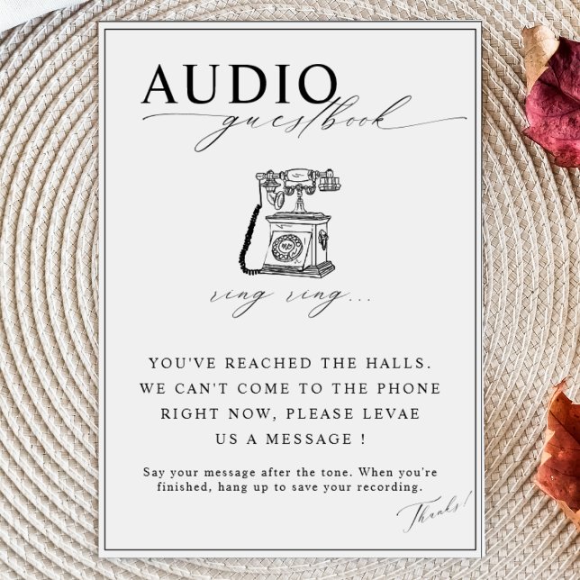 Guestbook-Audio för telefonnummer till Calligraphy Poster (Skapare uppladdad)