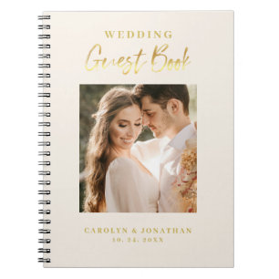 Guestbook Bröllop i elegant i Guld Anteckningsbok