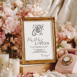 Guestbook Bröllop, minsta Audio för svart röstmedd Poster