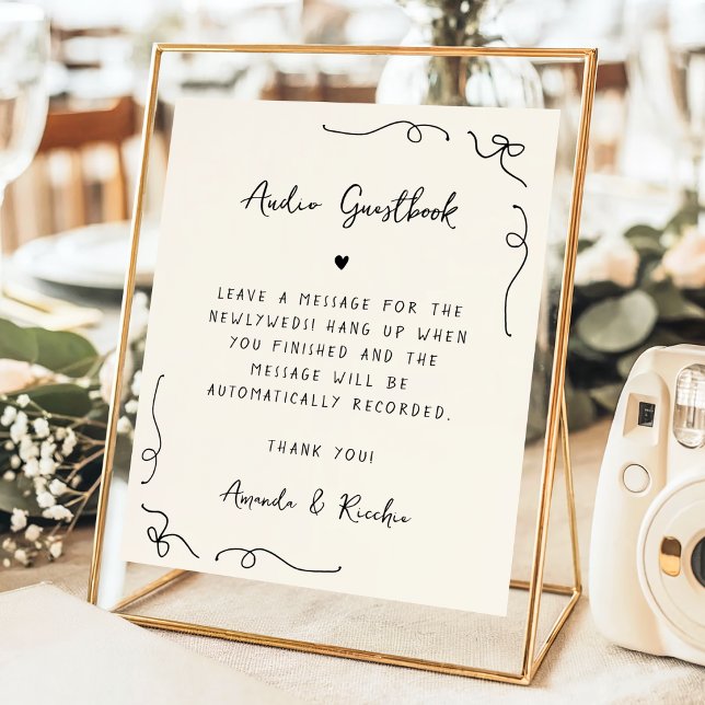 Guestbook Bröllop-signatur för Audio i hand plocka Poster (Skapare uppladdad)