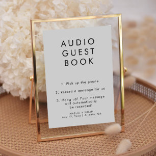 Guestbook Bröllop-signatur för enkel Elegant Audio Inbjudningar