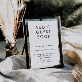 Guestbook Bröllop-signatur för enkel Elegant Audio Poster