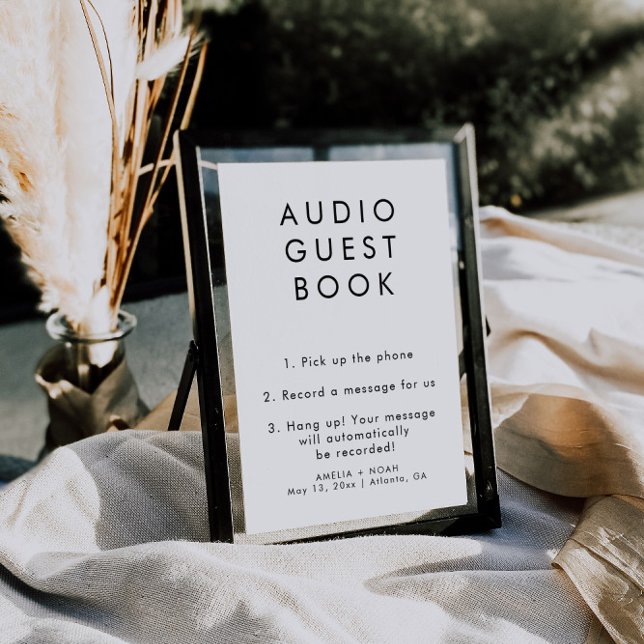 Guestbook Bröllop-signatur för enkel Elegant Audio Poster (Skapare uppladdad)