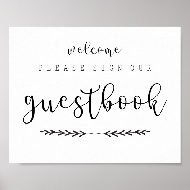 Guestbook Bröllop-tecken Poster (Framsidan)