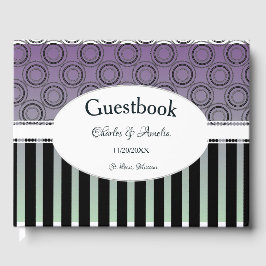 Guestbook Bröllopsdag för Lila och Grönt Gästböcker