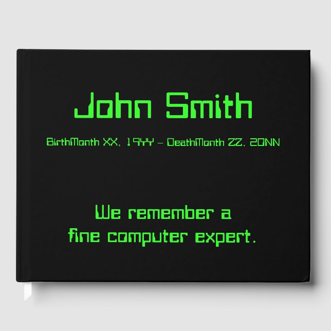 Guestbook Computer Expert Memories Gästböcker (Framsida)