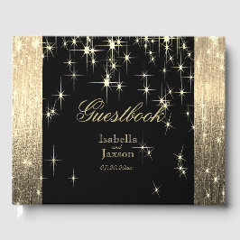 Guestbook elegant Black and Guld Starlight Gästböcker