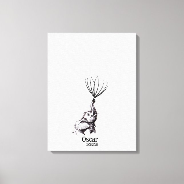 Guestbook för babyutskrift - Arbetsyta Canvastryck (Framsida)