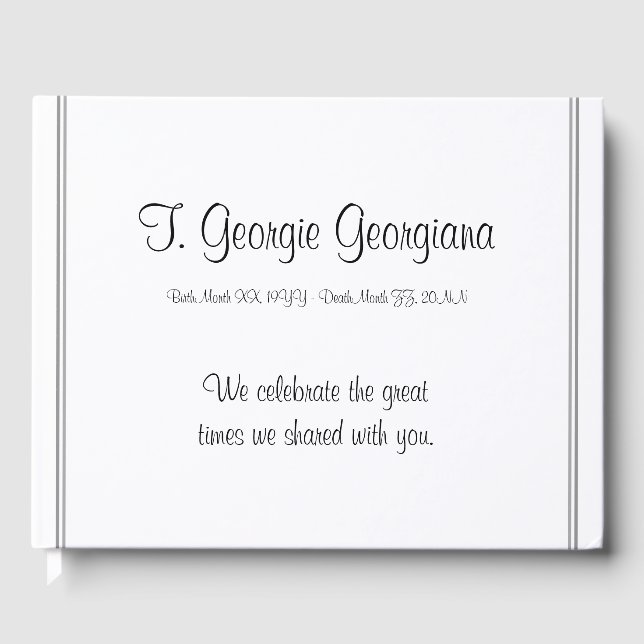 Guestbook för elegant och anpassade minnen gästböcker (Framsida)