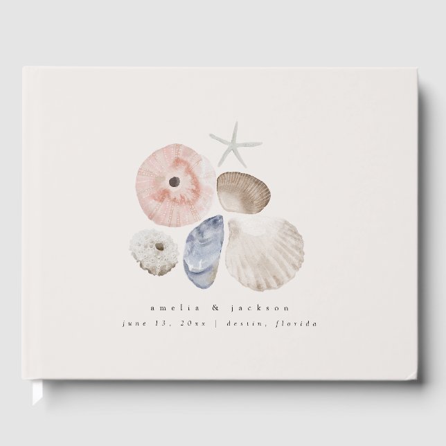 Guestbook för elegantens målbeach-bröllopsgäst gästböcker (Framsida)