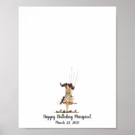 Guestbook för fingeravtrycksfingeravtryck i flicka poster