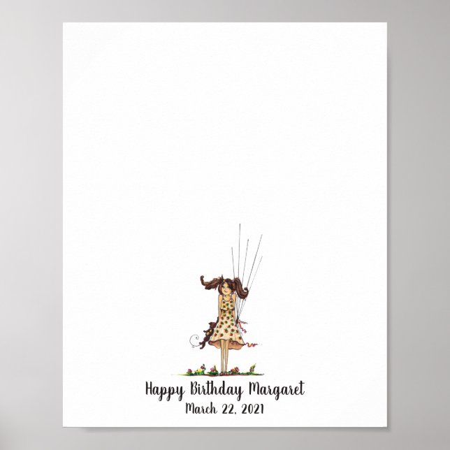 Guestbook för fingeravtrycksfingeravtryck i flicka poster (Framsidan)