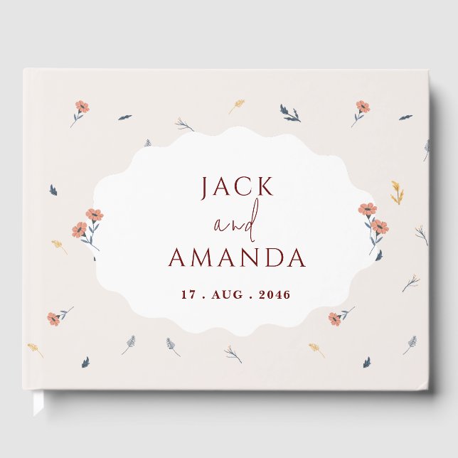 Guestbook för inbjudan till glatta Vår Blommigt-br Gästböcker (Framsida)