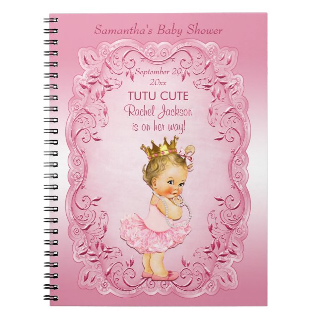 Guestbook för Princess baby shower för Tutu gullig Anteckningsbok (Framsidan)