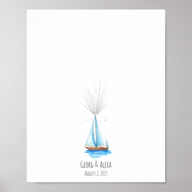 Guestbook för vattenfärgsavtryck, Frakt Poster (Framsidan)