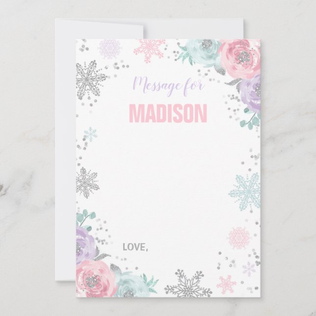 Guestbook för Winter ONEderland Time Capsule Note  Anteckningskort (Framsida)