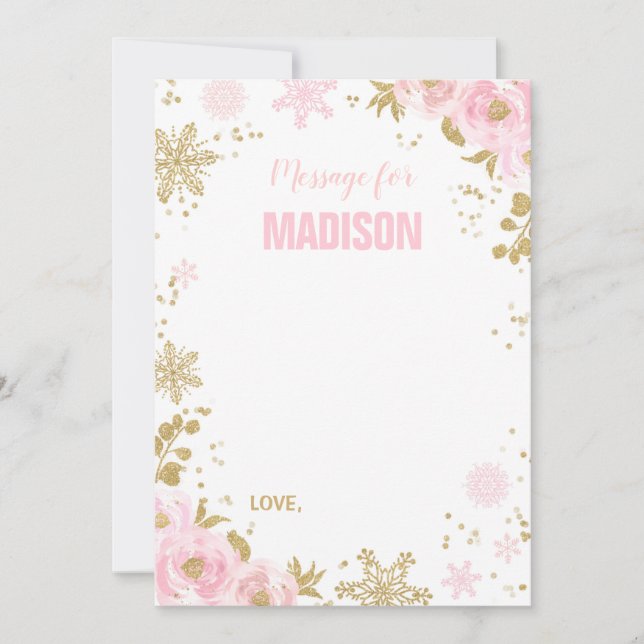 Guestbook för Winter ONEderland Time Capsule Note  Anteckningskort (Framsida)