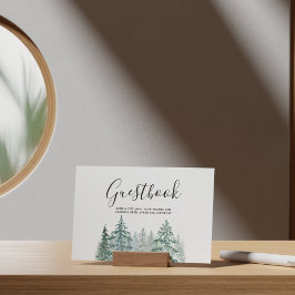 Guestbook Gräs Träd Lantern Botanical Bröllop Poster