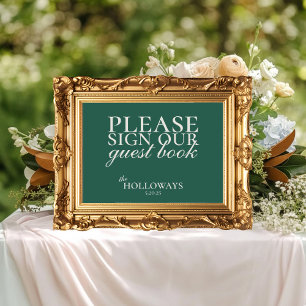 Guestbook Grönten elegant för skriptförsäljning av Poster