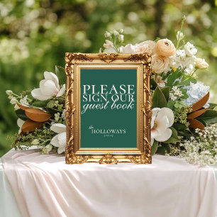 Guestbook Grönten elegant för skriptförsäljning av Poster