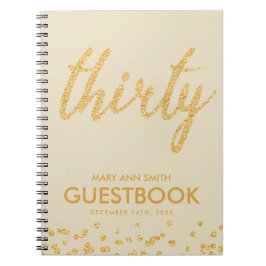 Guestbook Guld ’trettio’ 30 Birthday Glitter Anteckningsbok