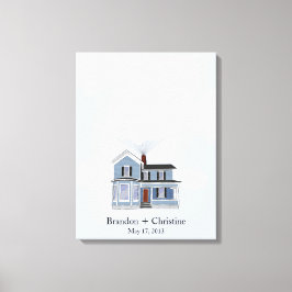 Guestbook med blå Flytande hemavtrycksfingeravtryc Canvastryck