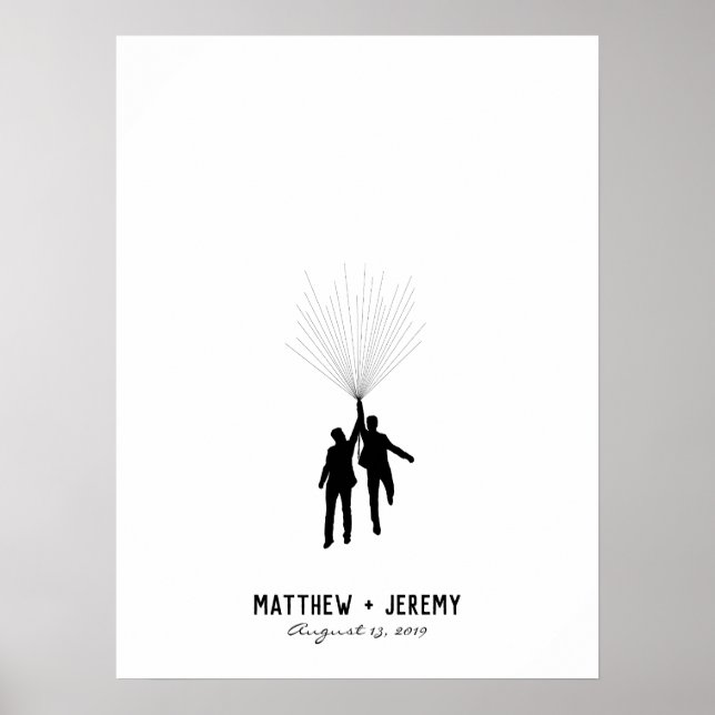 Guestbook med fingeravtrycksbladet bröllop poster (Framsidan)