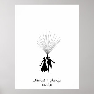 Guestbook med fingeravtrycksbladet bröllop poster